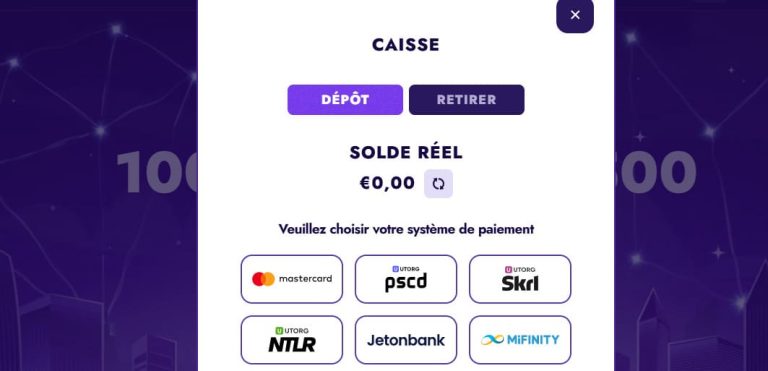 Polestar Casino moyens paiement dépôt
