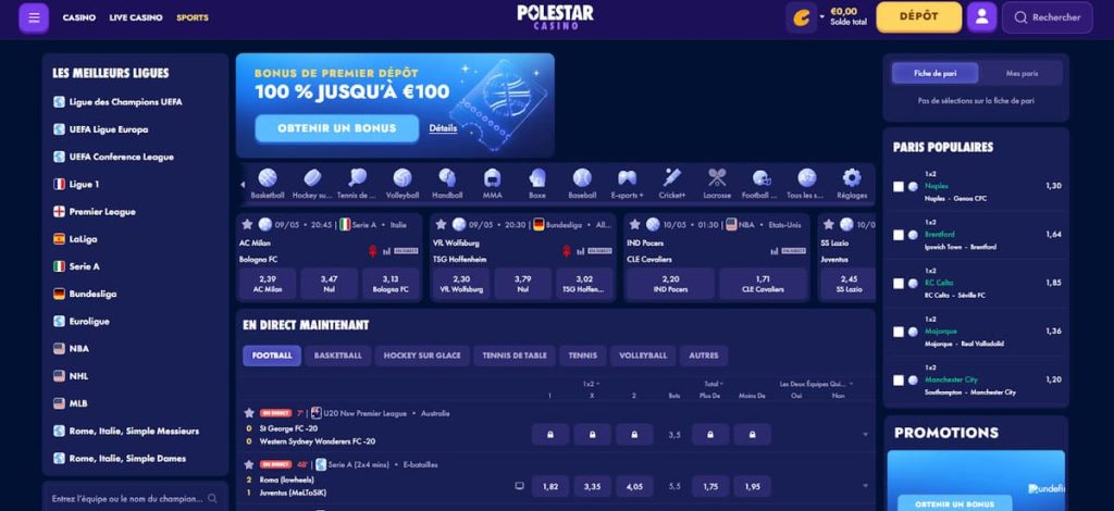 Polestar Casino paris sportifs